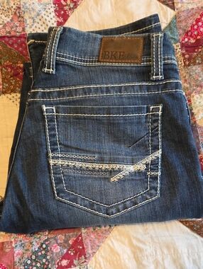 BKE Dark Blue Denim Jeans with White Stitching